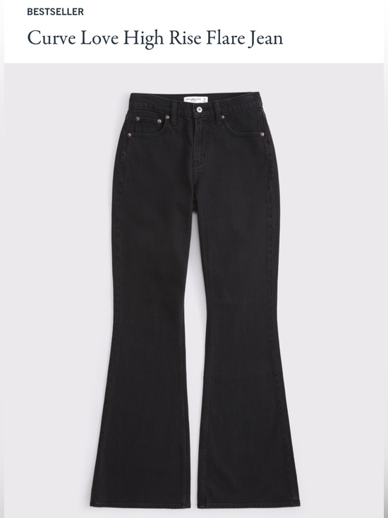 Abercrombie & Fitch Denim - Abercrombie & Fitch Black Curve Love High-Rise Flare Jean - Size 25, NWT